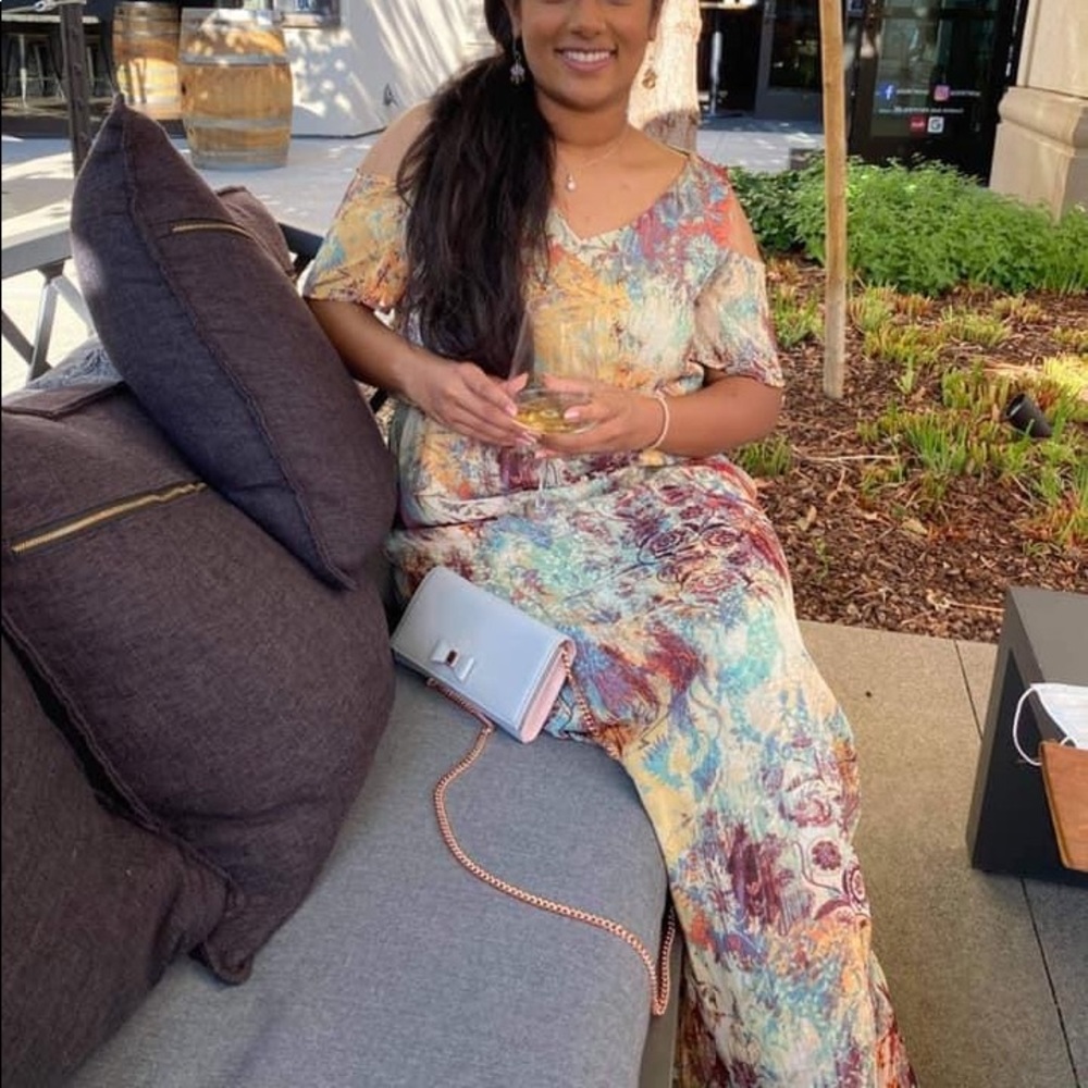 Multi-Colored High Qual Long Dress with a slit